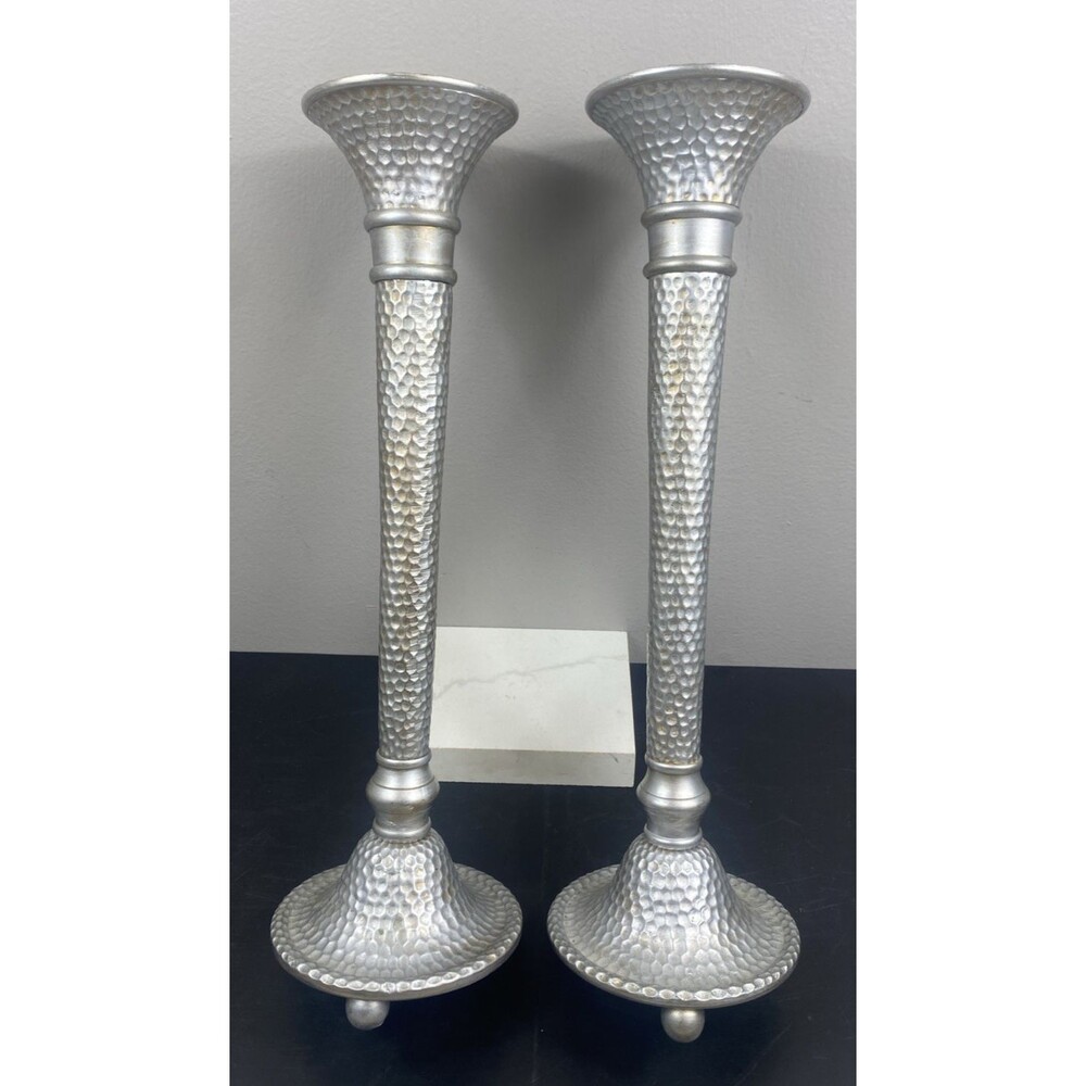 Vintage Southern Living Conroy Brass Candle Holders Pillar Taper Balled Feet - Picture 2 of 6